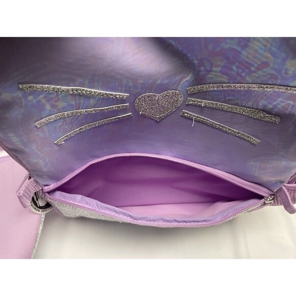 Girls 16" Laptop Backpack Booking with Lunch Bag 2-Piece Set, Purple Kitty New - Picture 13 of 16